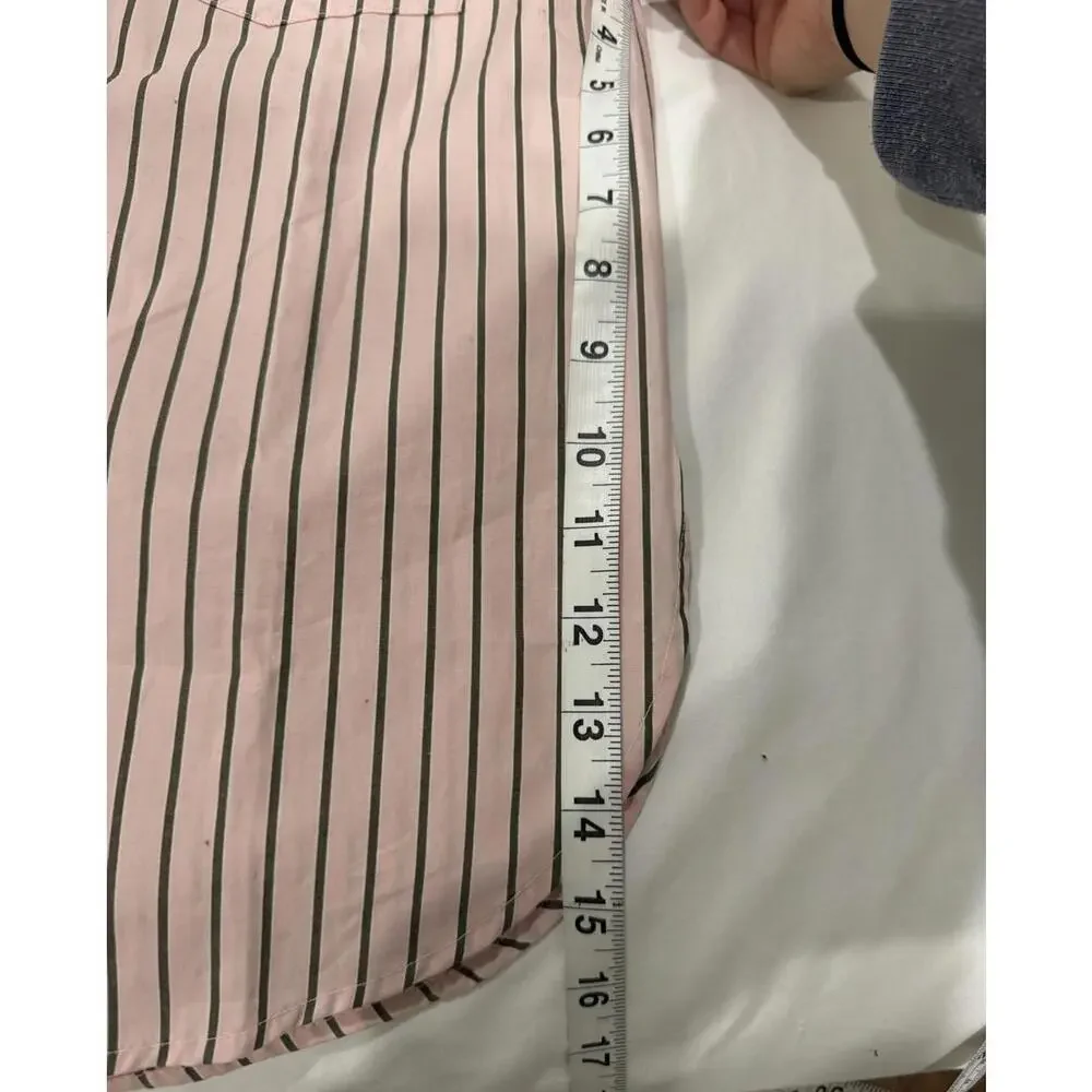 NWT Banana Republic Pink Mini Stripe Classic Poplin Button Up Shirt- Size Small - Picture 8 of 9